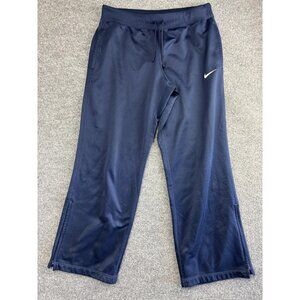 Nike Pants Mens Large Navy Blue Therma-Fit Athletic Warm Up Track Zipper Bottoms